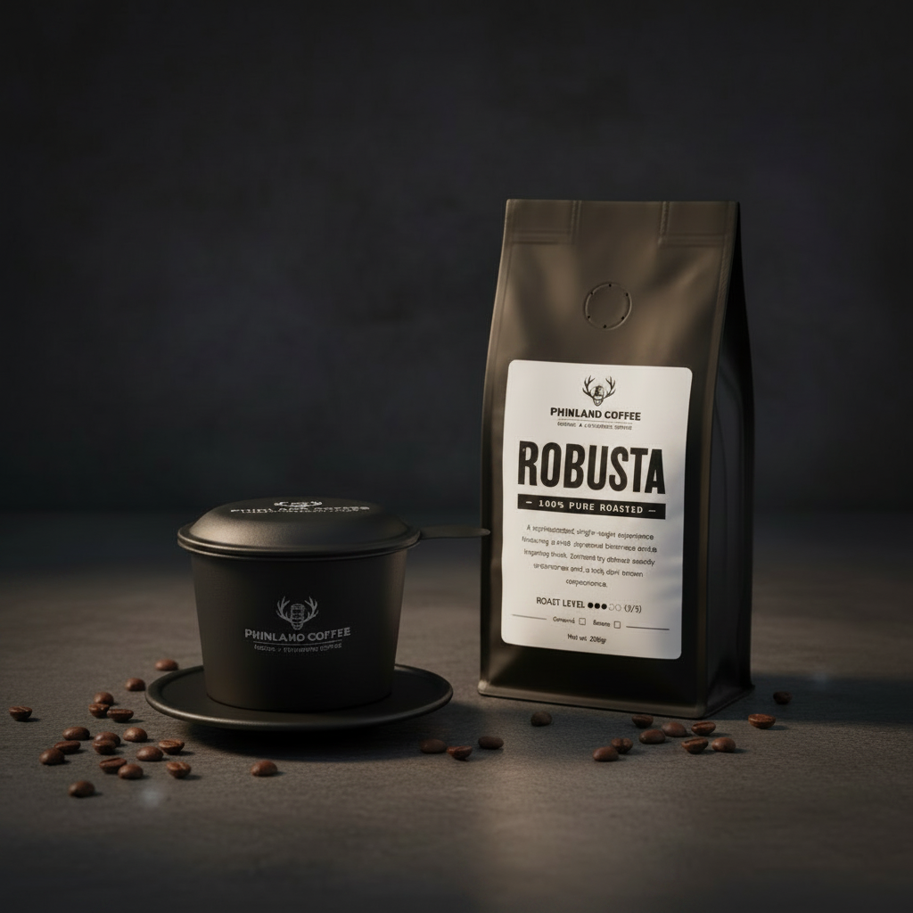 Aloituspaketti 2 — Robusta premium + Phin-suodatin Musta